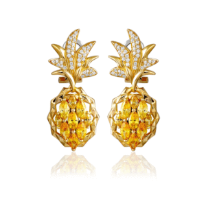 Pineapple Silver Earrings