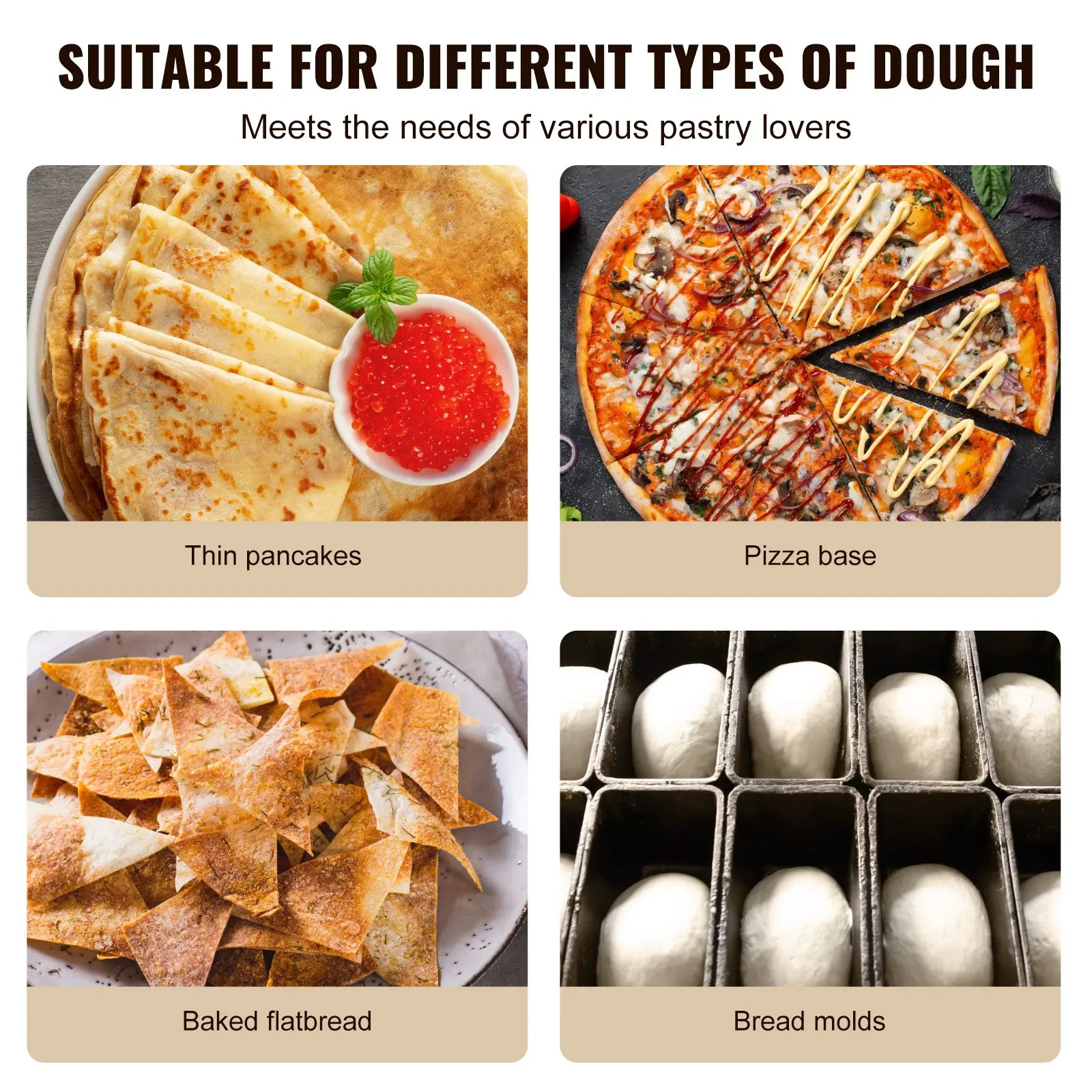 VEVOR Manual Pizza Dough Press Machine, 9.5inch/24cm Household Pizza Pastry, Stainless Steel Pizza Presser, Commercial Chapati Sheet Pizza Crust Press Plate, Height Adjustable Pizza Forming Machine - Image 5